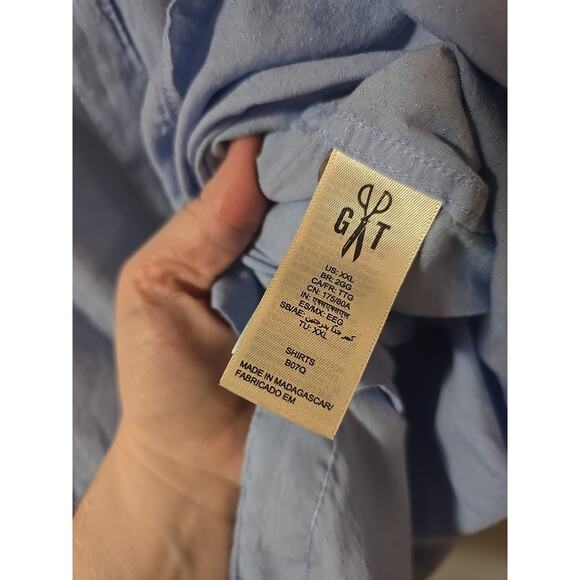 NWT Goodthreads Blue Pocket Long Sleeve Tunic Swiss Dot Button Down Top Woman 2X - Picture 5 of 6